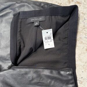 Ann Taylor Black faux Leather Skirt NWT